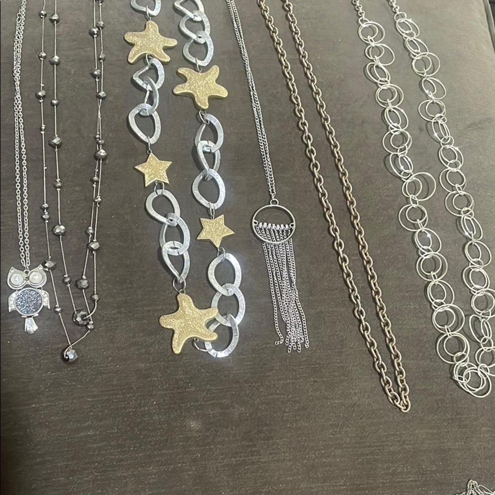 Vintage Costume Silvertone Jewelry Lot of 10 - Picture 1 of 7